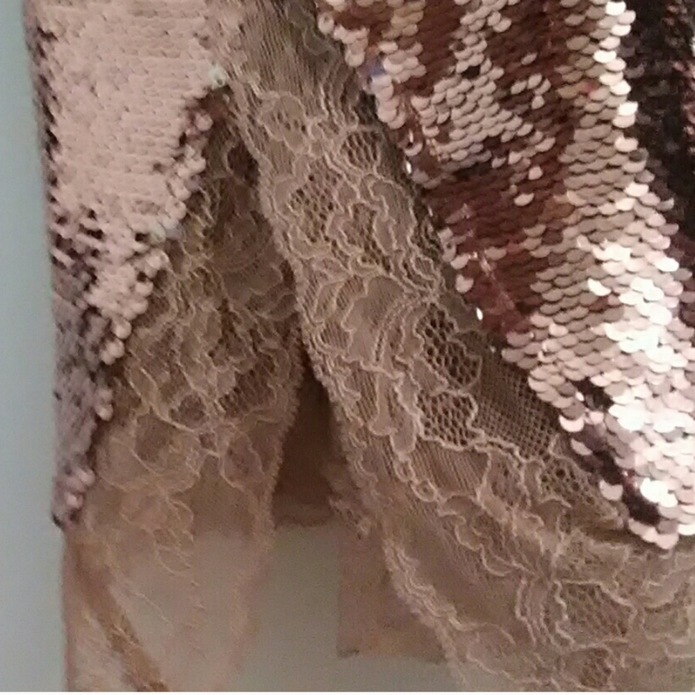 V-Day Free people pink sequin stretch tank top - Picture 7 of 7